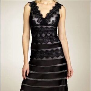 JS COLLECTIONS Lace Black Cocktail Tiered Dress US 6